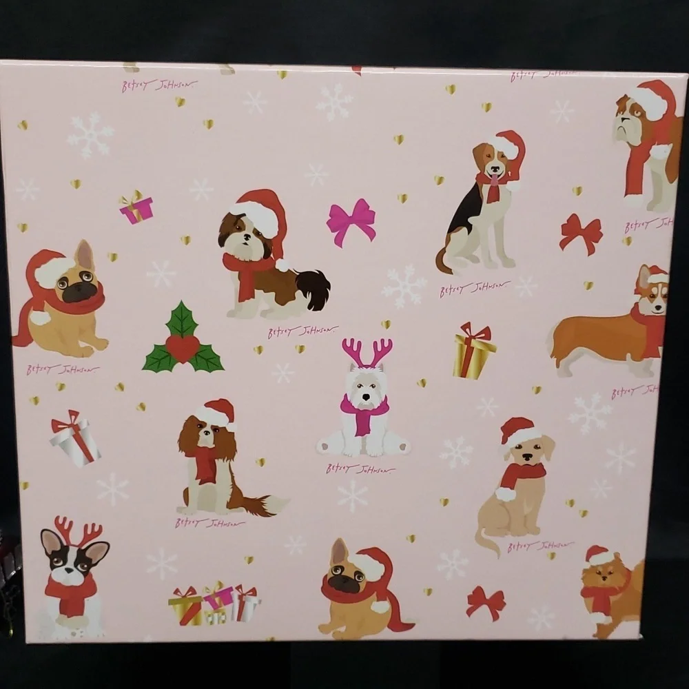 Betsey Johnson NWT, NIB 2-piece Backpack and Card Case Holiday Dog Set